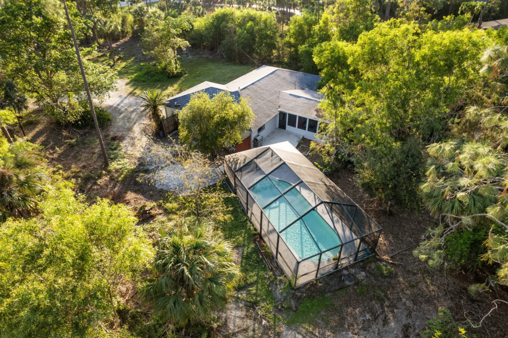 Aerial shot of Zen Sober Living, a women's sober house in Naples, FL.